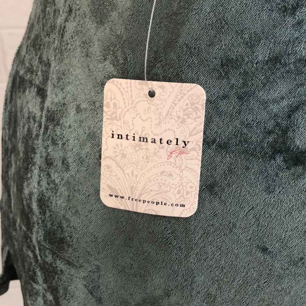 NWT Free People Intimately All Night Velvet Tunic in Evergreen, XS - Picture 7 of 11